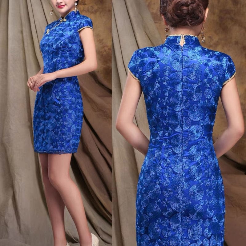 Beth and Brian Qipao-GYG Lace fabric, short Cheongsam for mothers