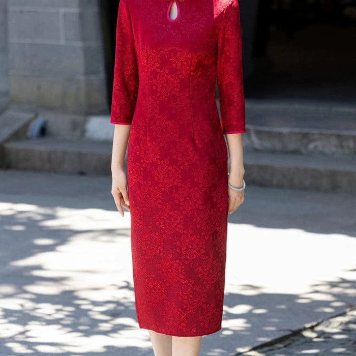 Beth and Brian Qipao-MYJ Plus size midi Cheongsam for mothers
