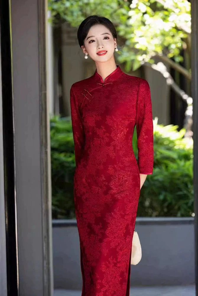 Beth and Brian Qipao-MYJ Plus size midi Cheongsam for mothers
