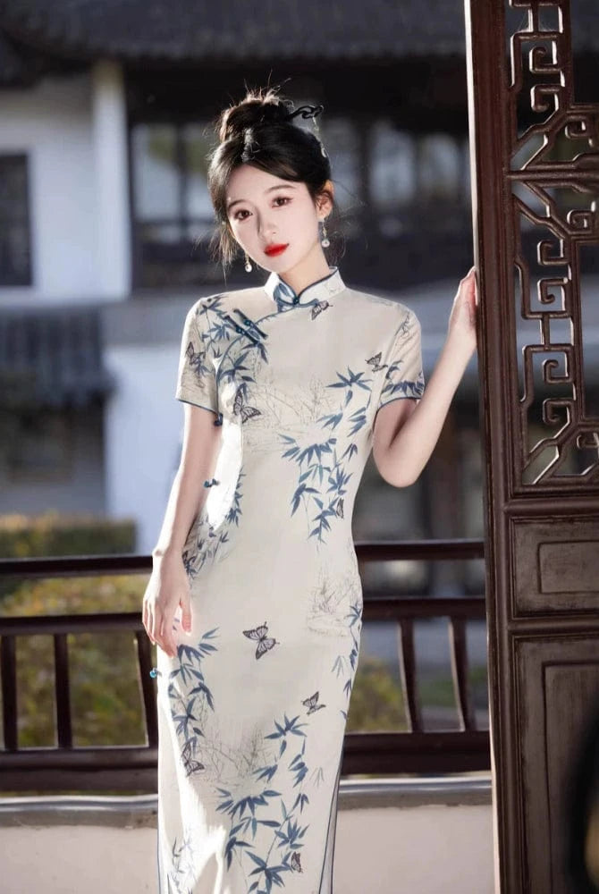 Beth and Brian Qipao-MLS Summer collection, ramie midi Cheongsam