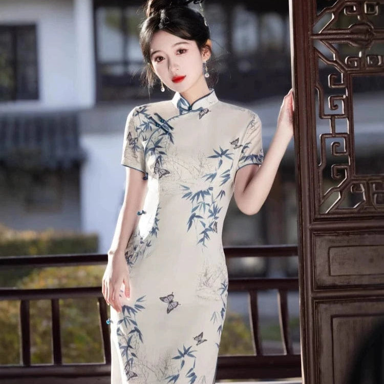 Beth and Brian Qipao-MLS Summer collection, ramie midi Cheongsam
