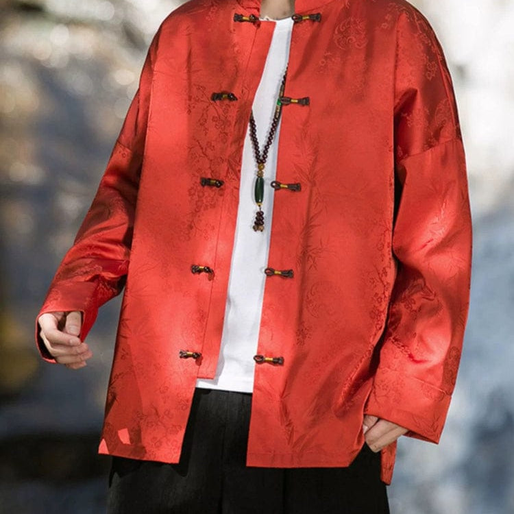 Beth and Brian Qipao-XLB Floral pattern, Men's Chinese tunic Suit Jacket, Chinese tang suit Jacket