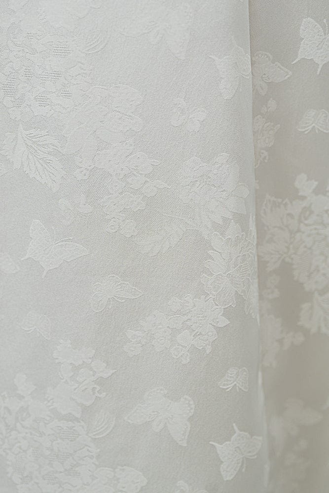 Beth and Brian Qipao-GSJ Floral pattern, purple&white midi Cheongsam