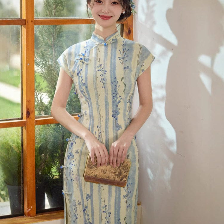 Beth and Brian Qipao - JN Summer collection, ramie midi Cheongsam