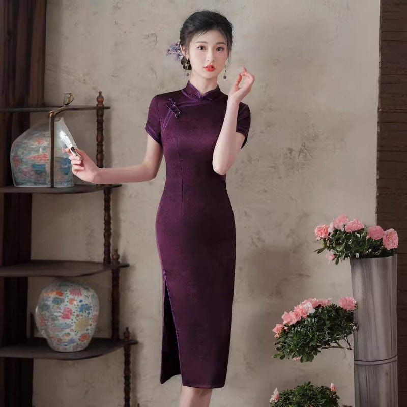 Beth and Brian Qipao-FRY Plus size, midi Cheongsam for mothers