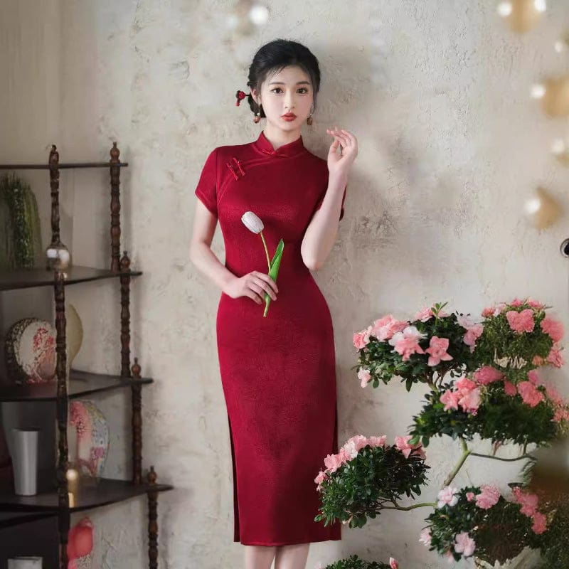 Beth and Brian Qipao-FRY Plus size, midi Cheongsam for mothers