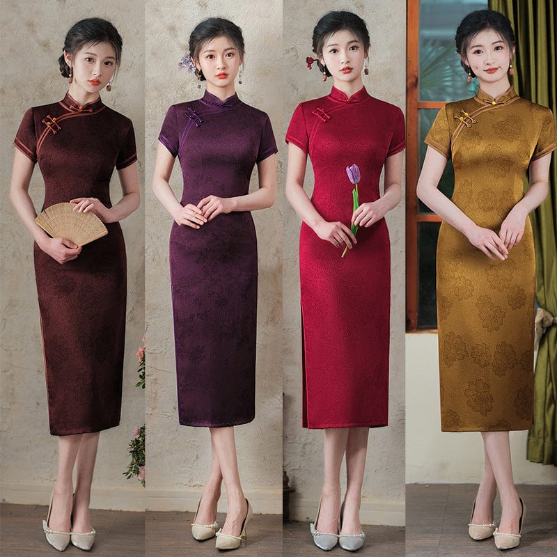 Beth and Brian Qipao-FRY Plus size, midi Cheongsam for mothers