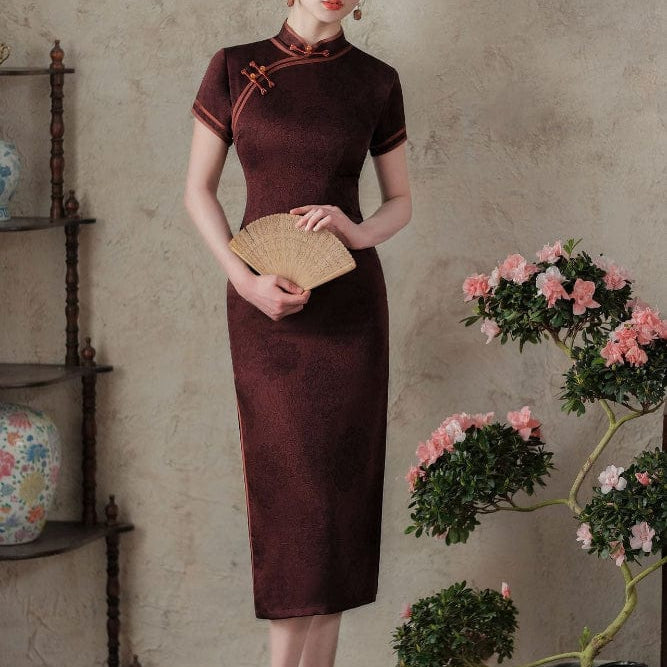 Beth and Brian Qipao-FRY Plus size, midi Cheongsam for mothers