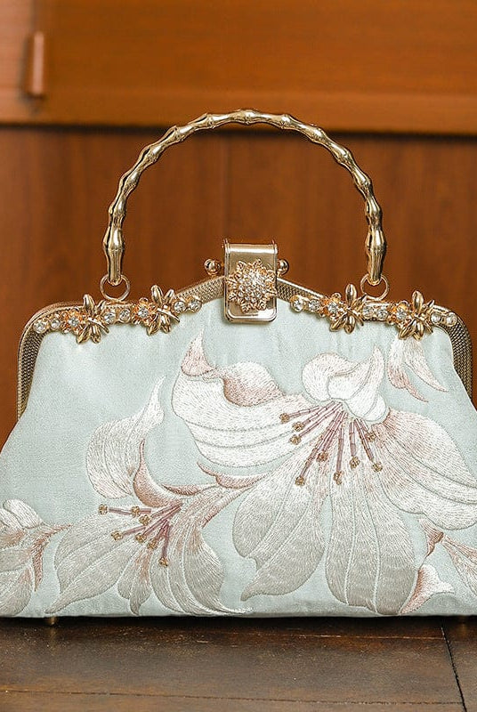Beth and Brian Qipao-CY Hand-made, Floral embroidery, Chinese style Qipao bag
