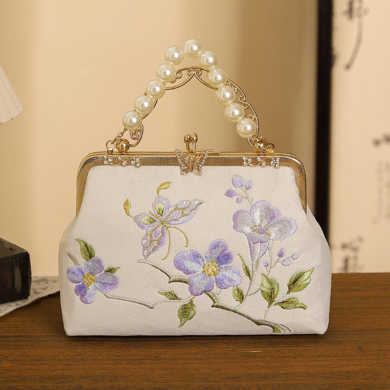 Beth and Brian Qipao-CY Hand-made, Floral and butterfly embroidery, hand-made Chinese Style Qipao bag