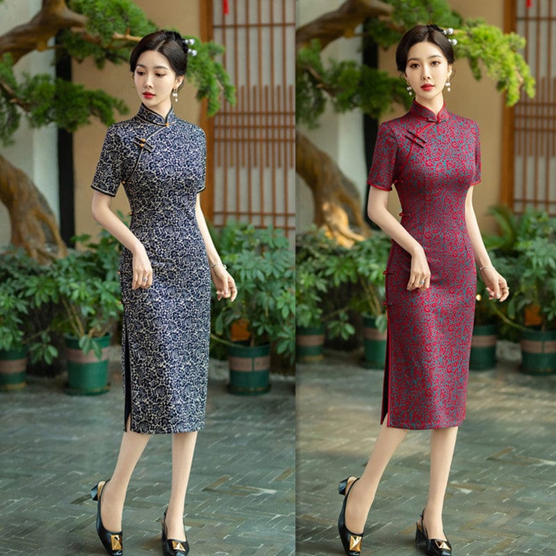 Beth and Brian Qipao-SYK Old Shanghai style, plus size midi Cheongsam