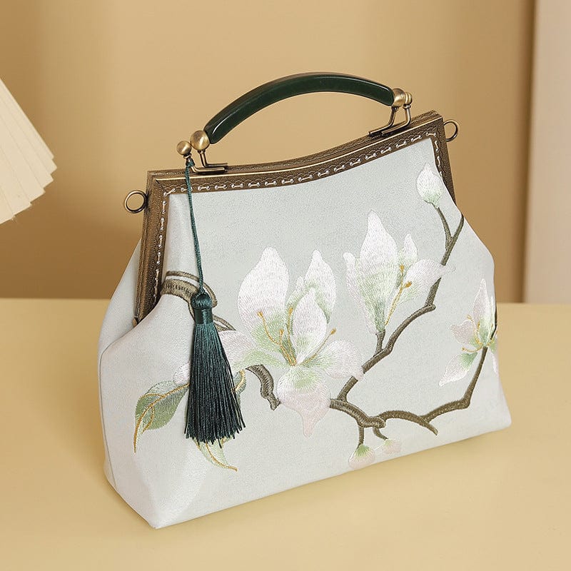 Beth and Brian Qipao-CY Hand-made, Floral embroidery, hand-made Chinese Style Qipao bag