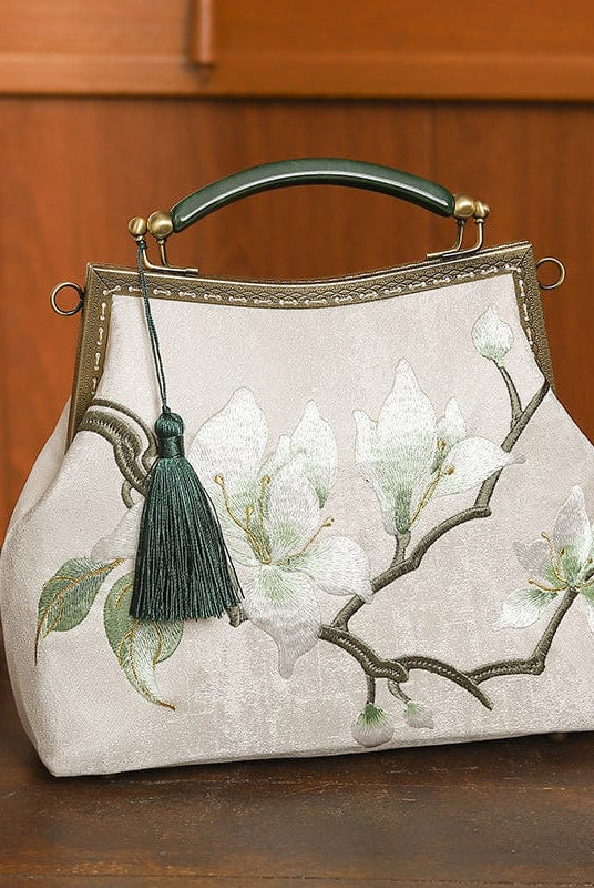 Beth and Brian Qipao-CY Hand-made, Floral embroidery, hand-made Chinese Style Qipao bag