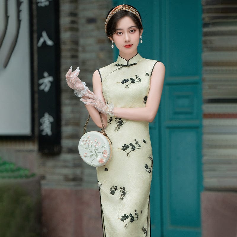 Beth and Brian Qipao-TP Old Shanghai style, floral pattern midi Cheongsam