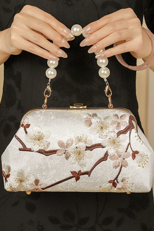 Beth and Brian Qipao-CY Hand-made, floral embroidery, hand-made Chinese Style Qipao bag