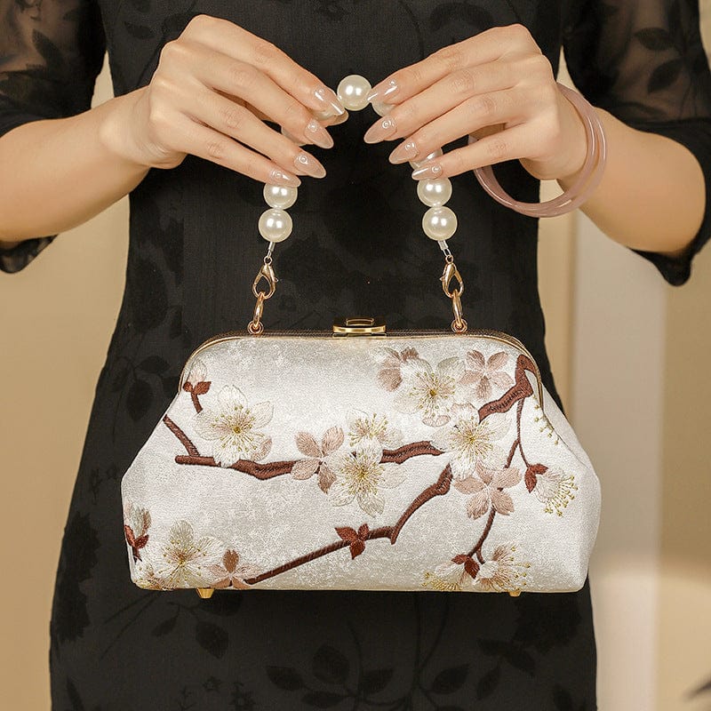 Beth and Brian Qipao-CY Hand-made, floral embroidery, hand-made Chinese Style Qipao bag