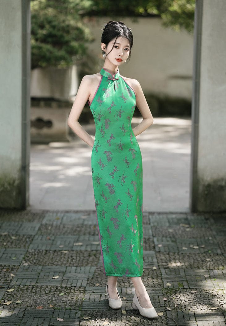 Beth and Brian Qipao-XL New Chinese style (新中式), jacquard midi Cheongsam
