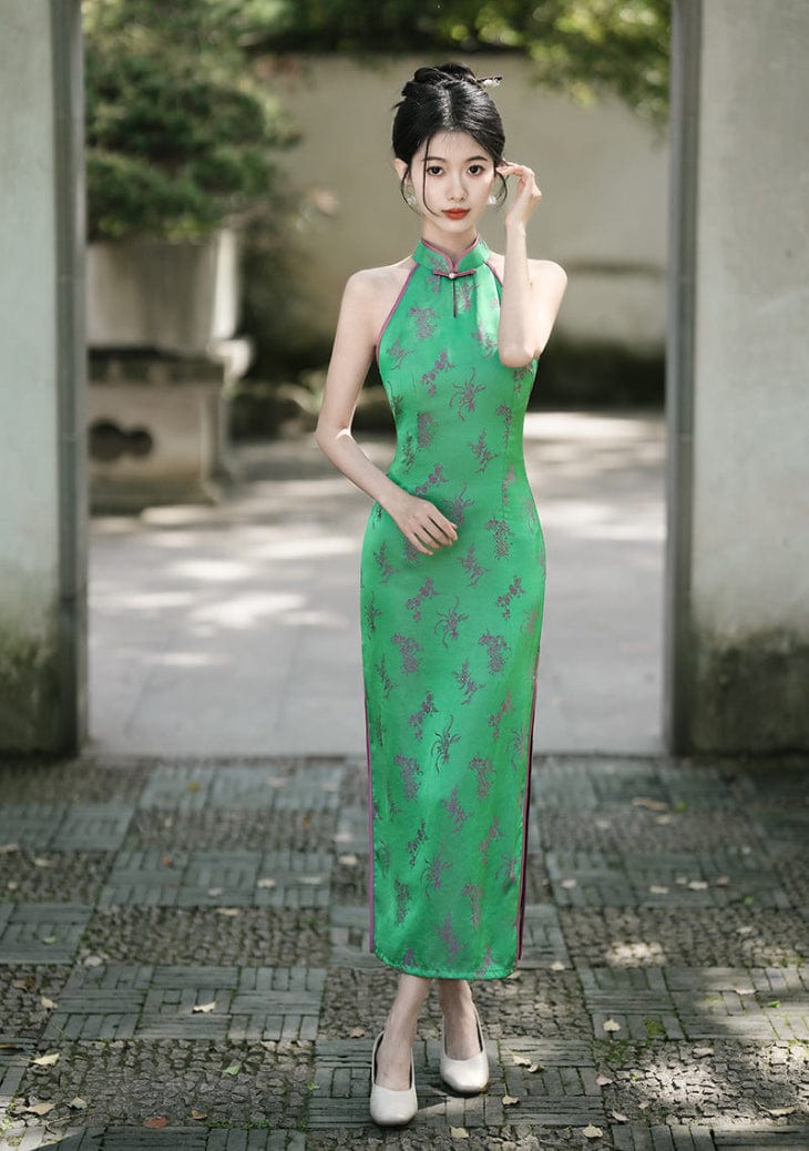 Beth and Brian Qipao-XL New Chinese style (新中式), jacquard midi Cheongsam
