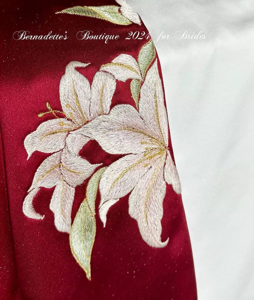 Beth and Brian Qipao-QZ Sleeveless, New Chinese style(新中式), High-end, red long Cheongsam