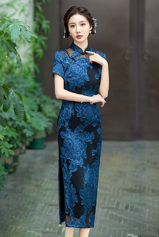 Beth and Brian Qipao-ZQYS Summer collection, floral midi Cheongsam for mother