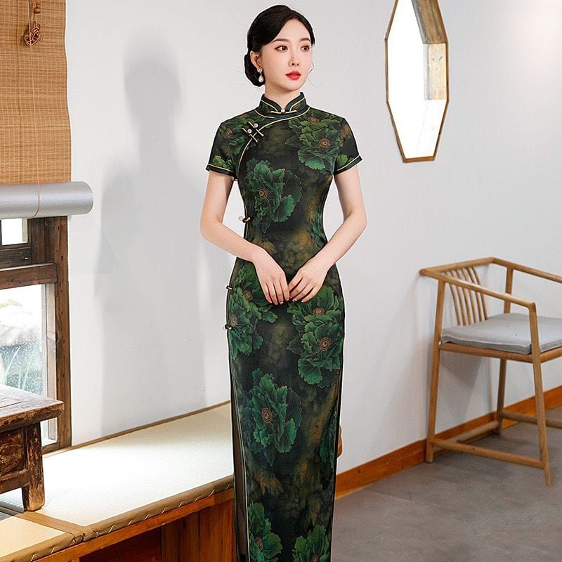 Beth and Brian Qipao-YM Summer collection, hua luo long Cheongsam
