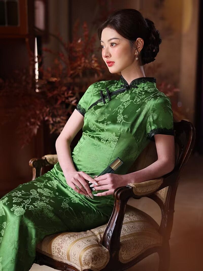 Beth and Brian Qipao-JD Old Shanghai style, 19 mome mulberry silk, high-end long Cheongsam