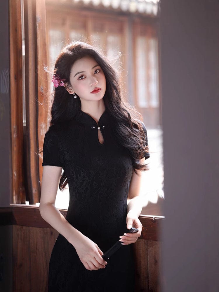 Beth and Brian Qipao-MYJ Floral pattern, mermaid long Cheongsam