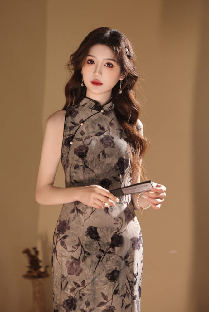 Beth and Brian Qipao-MYJ New Chinese style (新中式), sleeveless midi Cheongsam