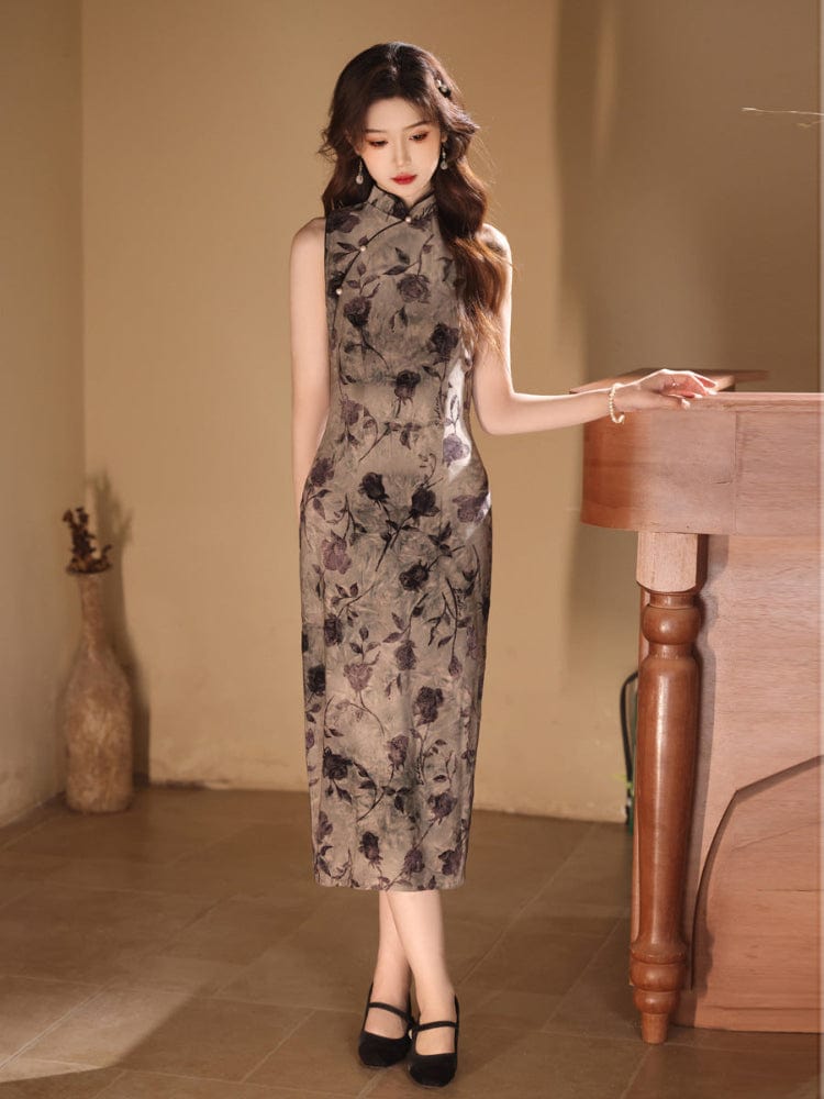 Beth and Brian Qipao-MYJ New Chinese style (新中式), sleeveless midi Cheongsam