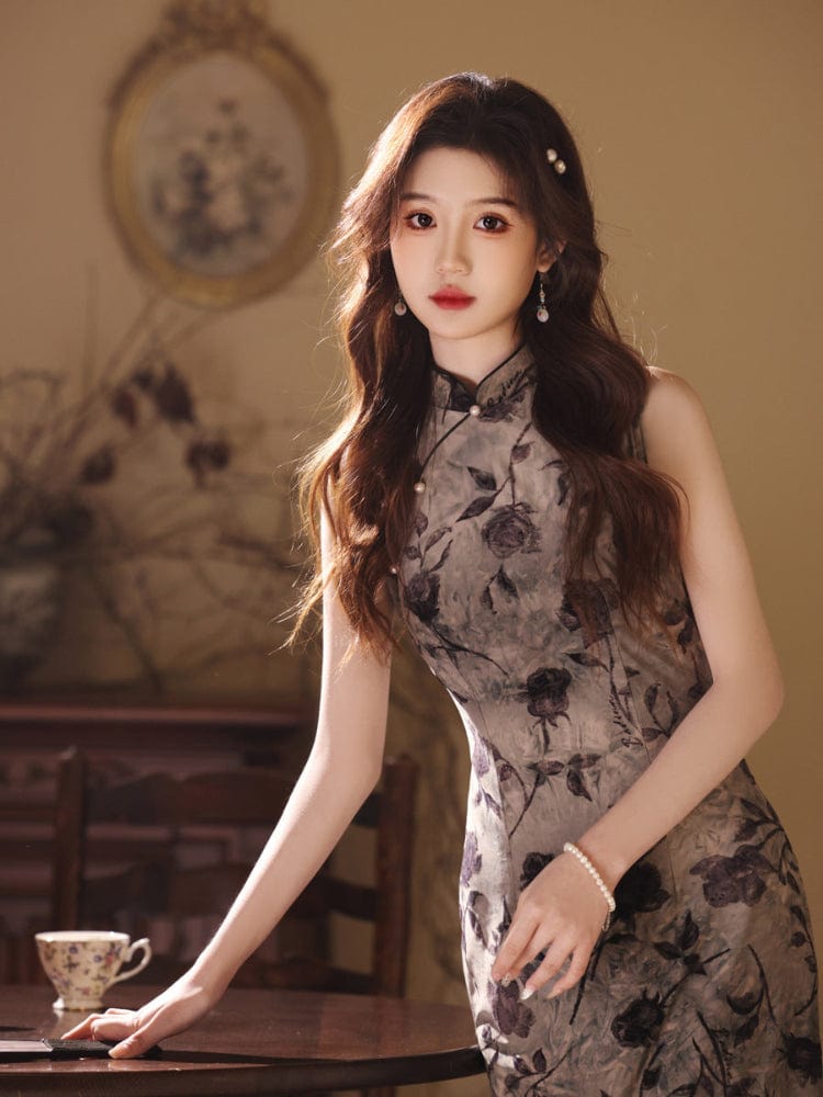 Beth and Brian Qipao-MYJ New Chinese style (新中式), sleeveless midi Cheongsam