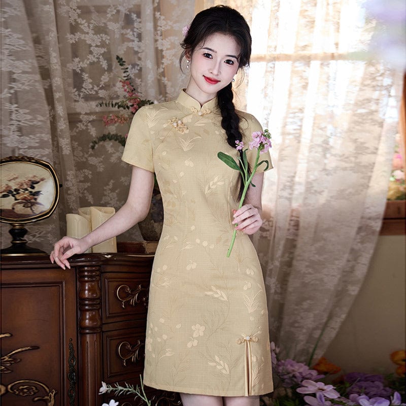 Beth and Brian Qipao-ZQYS Summer collection, cotton short Cheongsam