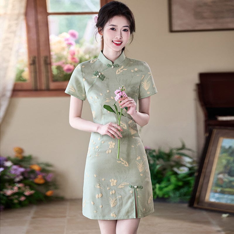 Beth and Brian Qipao-ZQYS Summer collection, cotton short Cheongsam