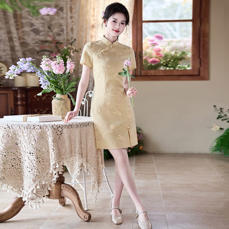 Beth and Brian Qipao-ZQYS Summer collection, cotton short Cheongsam