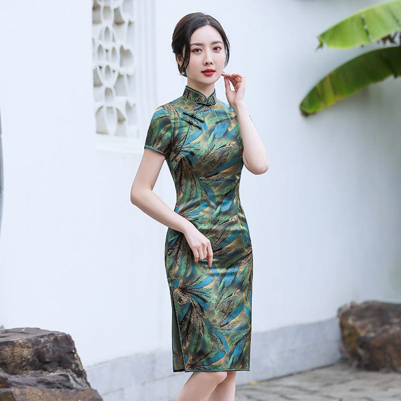 Beth and Brian Qipao-WXG Old Shanghai style, 19 mome mulberry silk, high-end midi Cheongsam