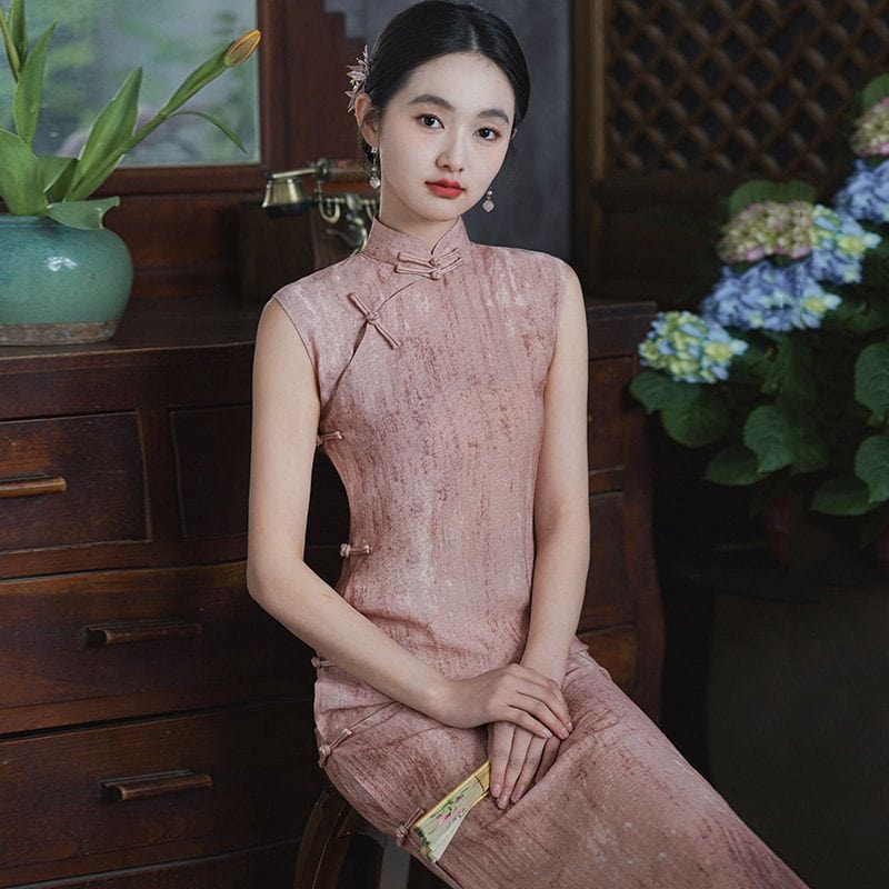Beth and Brian Qipao-LSB Tencel linen fabric, daily midi Cheongsam