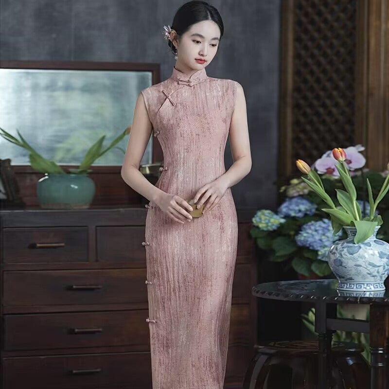 Beth and Brian Qipao-LSB Tencel linen fabric, daily midi Cheongsam