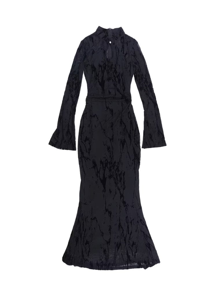Beth and Brian Qipao-IN Water drop collar, mermaid long Cheongsam