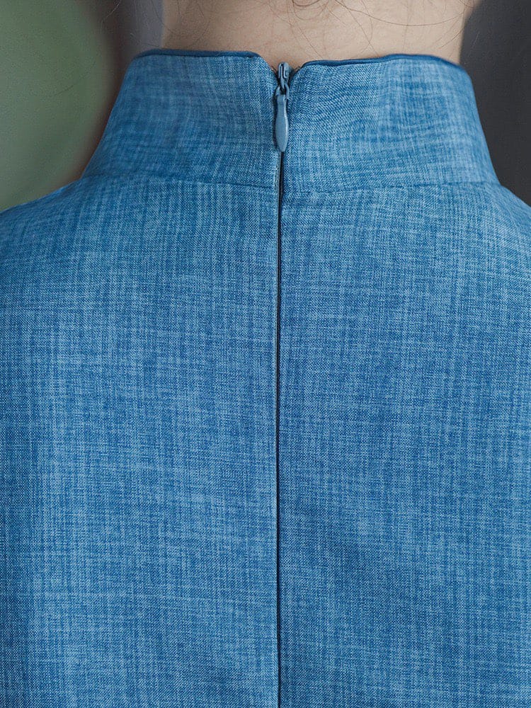 Beth and Brian Qipao-LSB Old Shanghai style, cotton&linen mid-length Cheongsam