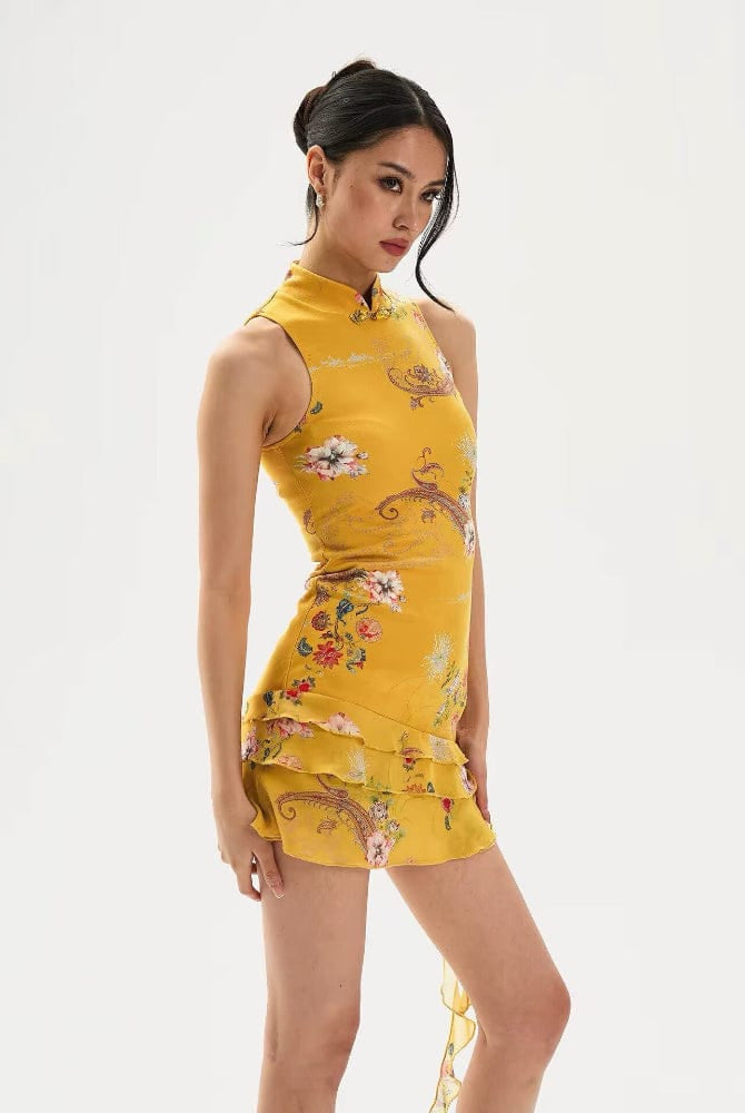 Beth and Brian Qipao-FYW Selena Cake Skirt Hem mini Cheongsam