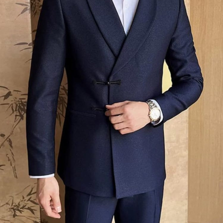 Beth and Brian Qipao-HFX Chinese Style Button Knot Evening Suit Set