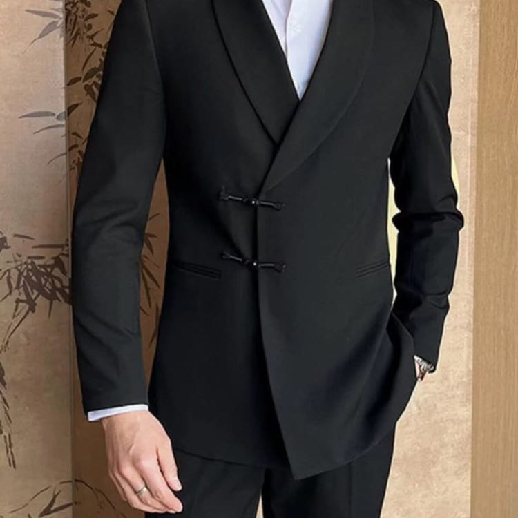 Beth and Brian Qipao-HFX Chinese Style Button Knot Evening Suit Set