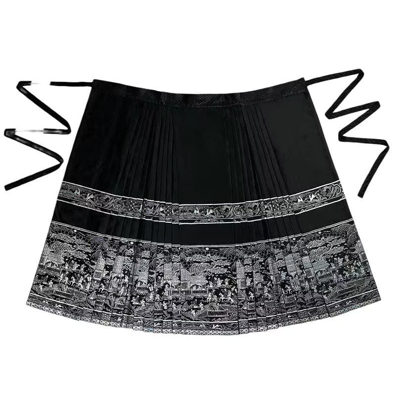 Beth and Brian Qipao-MZ Ming Dynasty, Subtle Oriental Style, long MaMian Qun set 馬面裙