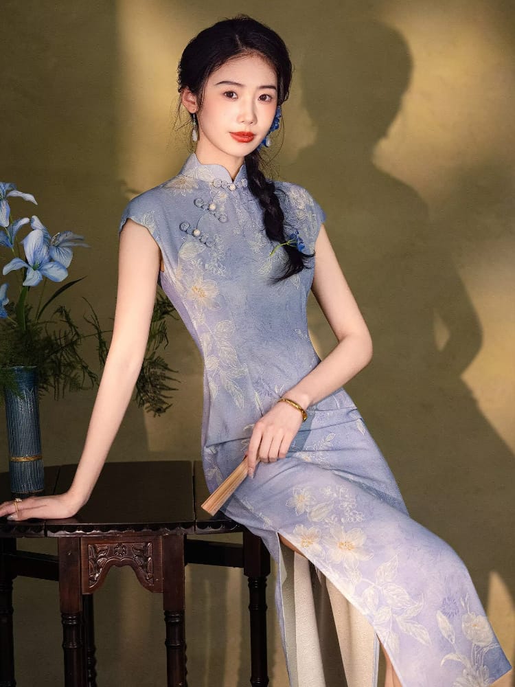 Beth and Brian Qipao-LSB Summer collection, ramie retro long Cheongsam