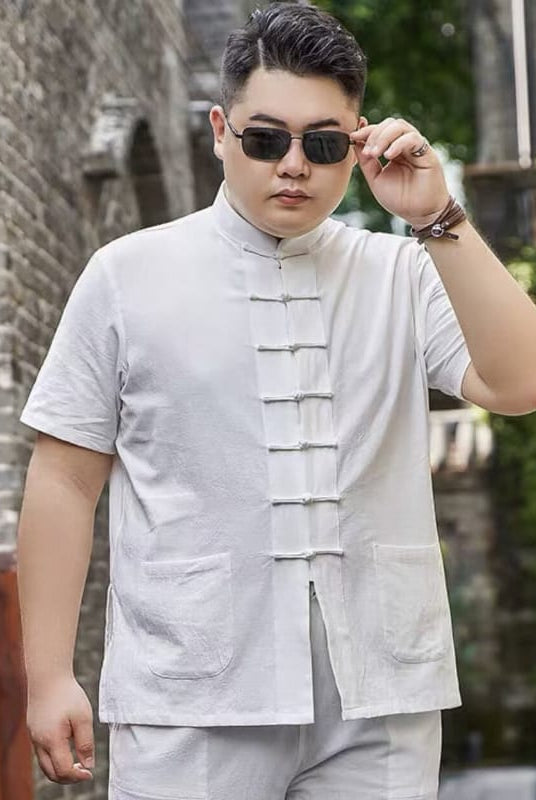 Beth and Brian Qipao-YT Plus size, Cotton fabric Tang suit shirt