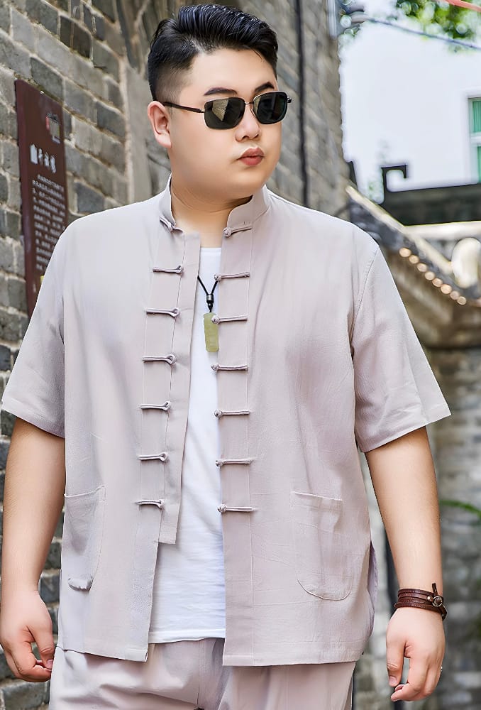 Beth and Brian Qipao-YT Plus size, Cotton fabric Tang suit shirt