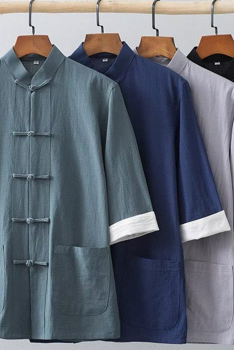 Beth and Brian Qipao-HSY Plus size, Cotton blended fabric Tang suit shirt
