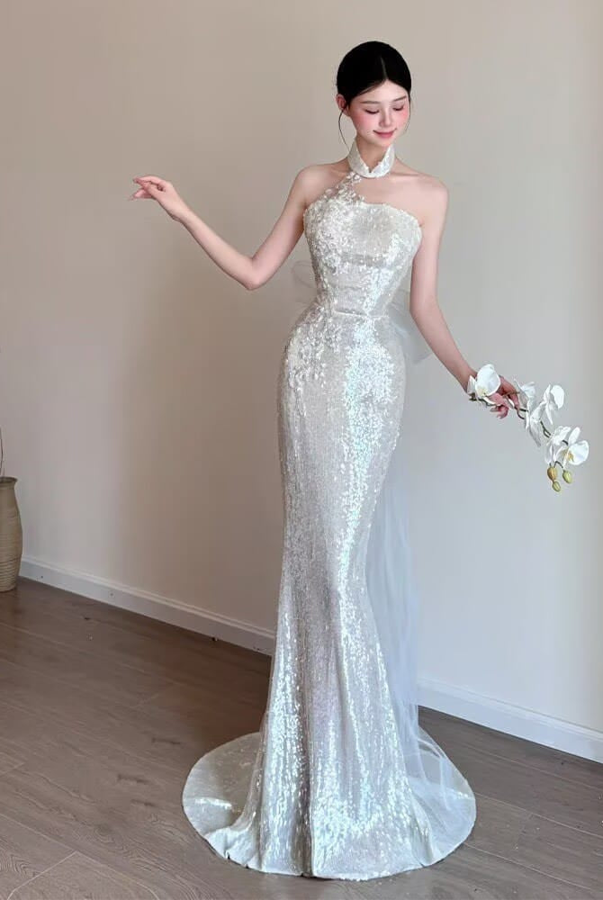 Bethandbrianqipao-BMG Clara‑Sequin Inspired Mermaid Wedding Long Qipao