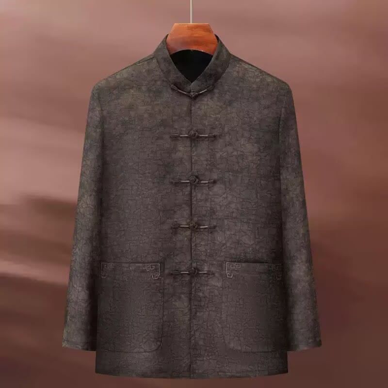 Beth and Brian Qipao-YK Arthur Men’s Mulberry‑Silk Blend Mandarin Collar Tang Suit Jacket