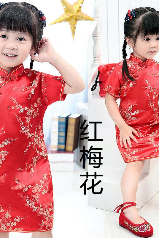 Beth and Brian Qipao-WM Chinese traditional dress for children, Chinese retro style Qipao dress for little girls
