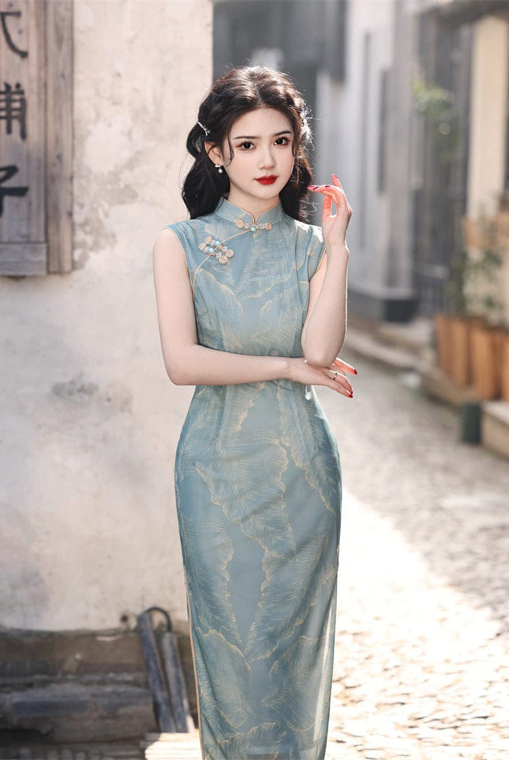 Beth and Brian Qipao - JN New Chinese style (新中式), floral pattern midi Cheongsam